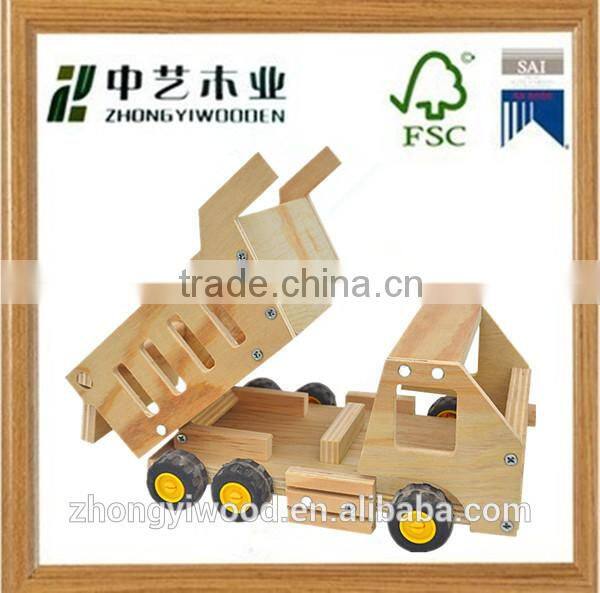 Mini cute children interests beneficial natural customized DIY small unfinished wooden car plane toy