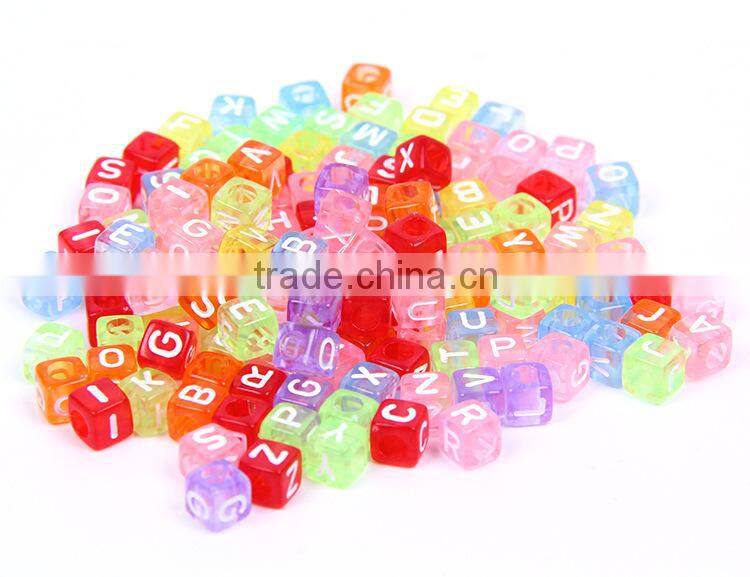 wholesale kids square lucite loose acrylic letter alphabet beads