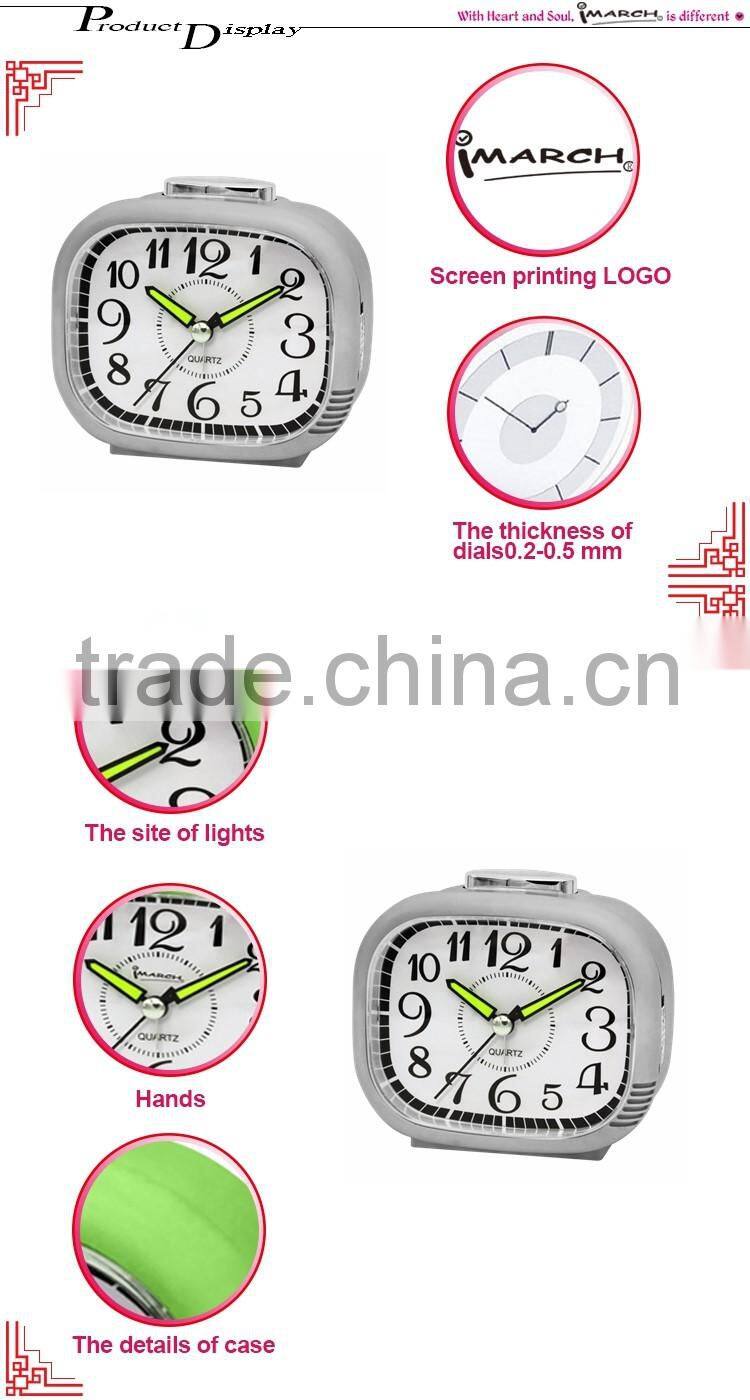 Light in Dark Melody Sound Alarm Clock/ High Quality Table Alarm Clocks hot sale