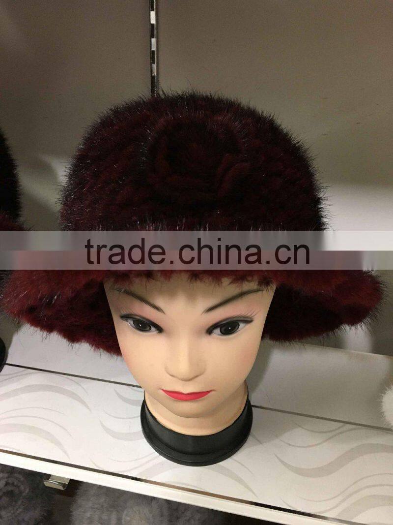 wholesale colored mink fur hat H3
