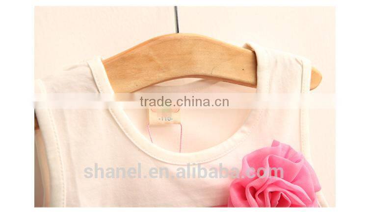 NEW arrival girls cotton tops flower vest t-shirts