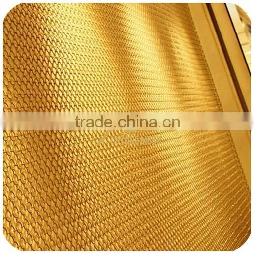 Derative metal ring mesh for interior room divider