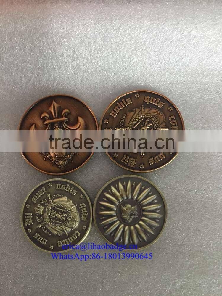 Metal Antique Gold Souvenir Coins/ Wholesale Cheap Custom Coin