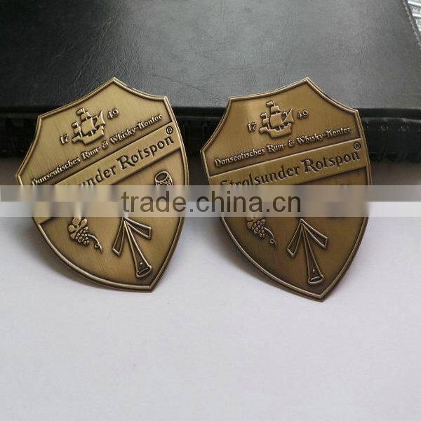 3M adhesive aluminum silver embossed metal sticker label badge