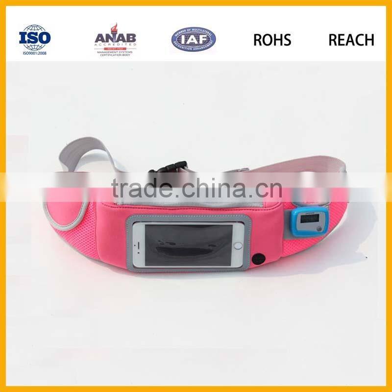 Sport running waist belt band with PVC pouches