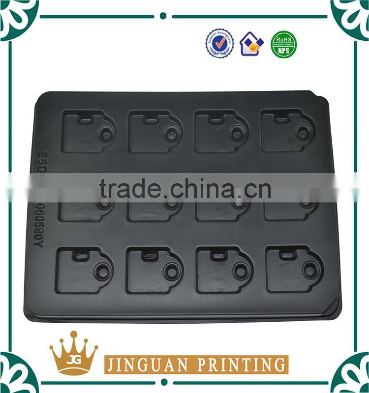 ESD plastic blister packaging tray with dividers for electronic component