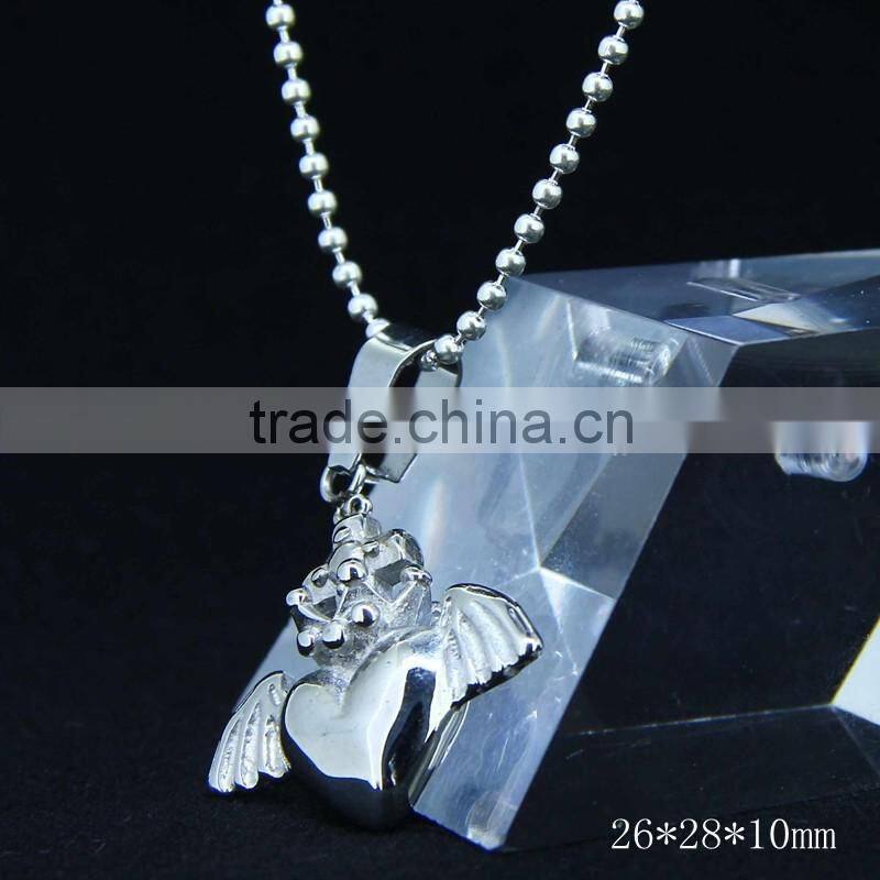 CN-022B Wholesale Fashion Stainless Steel Color Antique Heart Pendant for Couple Jewlery