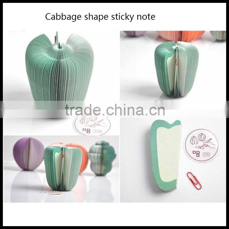 Many vegetables custom shape cute mini onion shape sticky notes as promotional gift for girls