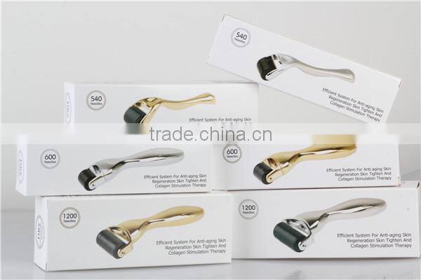 2015 Hot sale! New beauty needle roller with 540 needles derma roller, Gold/Silver handle