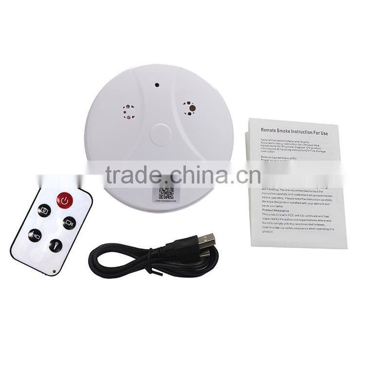 Wireless Smoke Detector Hidden Camera nano DVR IP Cam with Free Android IOS APP for Hotel Office Nanny spy camera