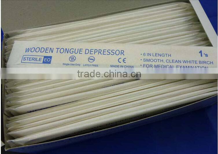 alibaba china supplier stocked sterile natural disposable wooden tongue depressor