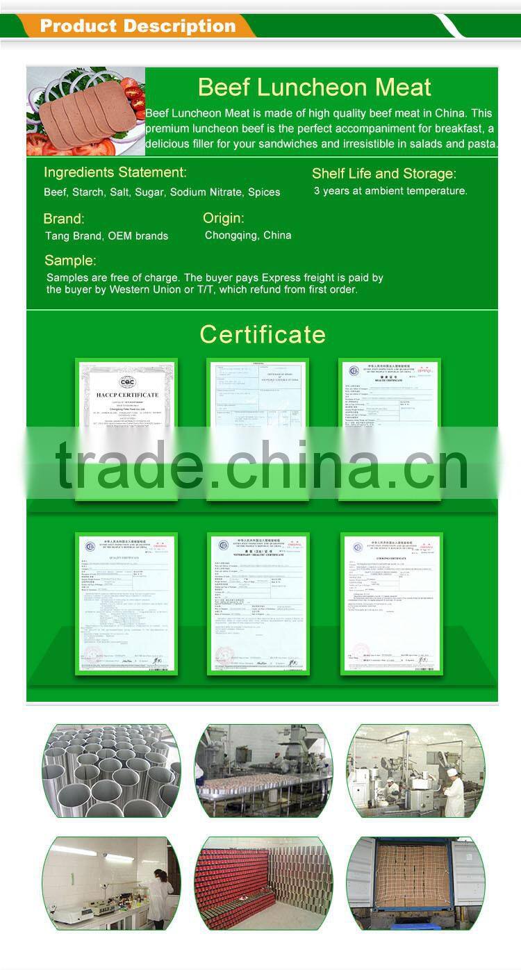 Food Packaging Wholesale Ready to Eat Food Beef Luncheon Meat
