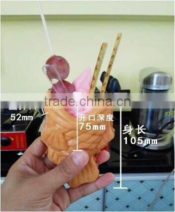 Korean Open Mouth Fish Waffle Machine Ice Cream Cone Taiyaki Machine
