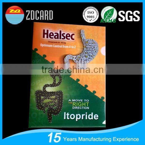 Customized A4 thick PP material plastic file folder