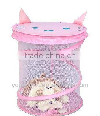 mesh pop up dirty laundry cartoon bag ,PE laundry bag, nelon laundry bag