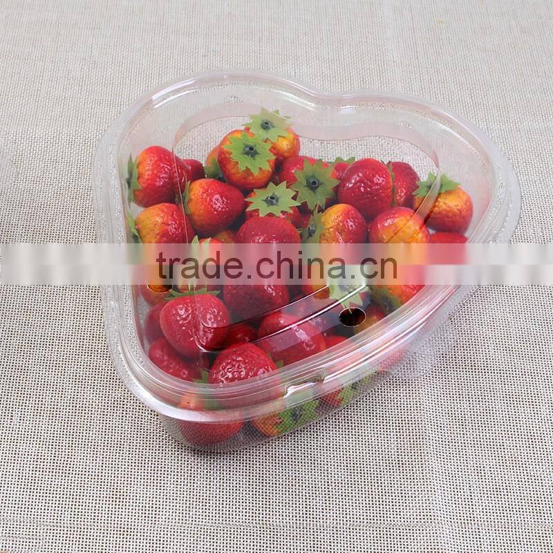 Heart shaped PET disposable plastic fruit container/salad boxes