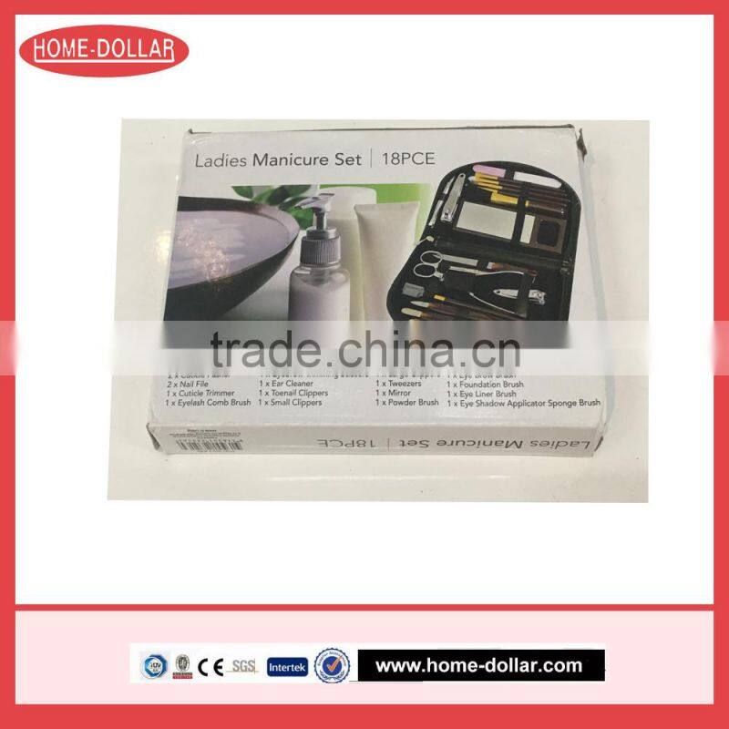 2017 High Quality 18 pcs Portable Stainless steel Nail Manicure Set