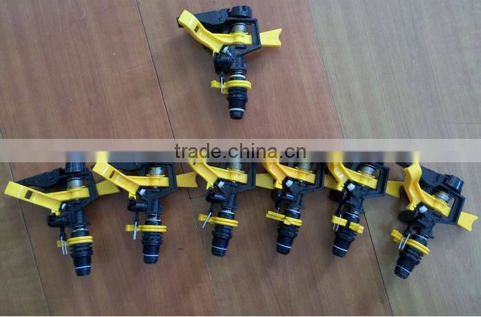 Hot sale double nozzle plastic impact sprinkler with cap