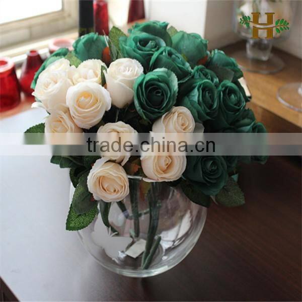 Handmade round glass vase with the carved butterfly, clear home use glass fish bowl