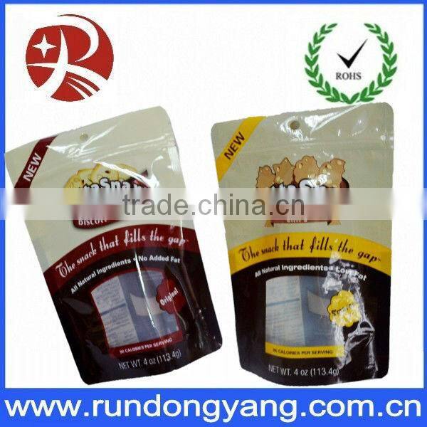 Red Bottom Gusset Stand Up Pouches Resealable For Dried Fruit