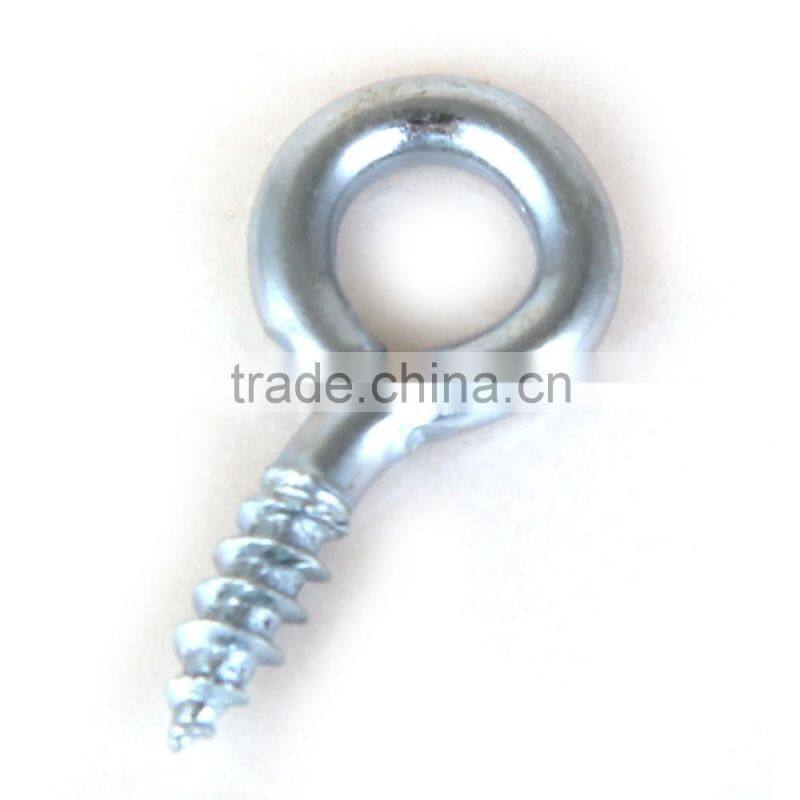 Silver color zinc plated metal cup hook screw eye bolt (5 piece package)