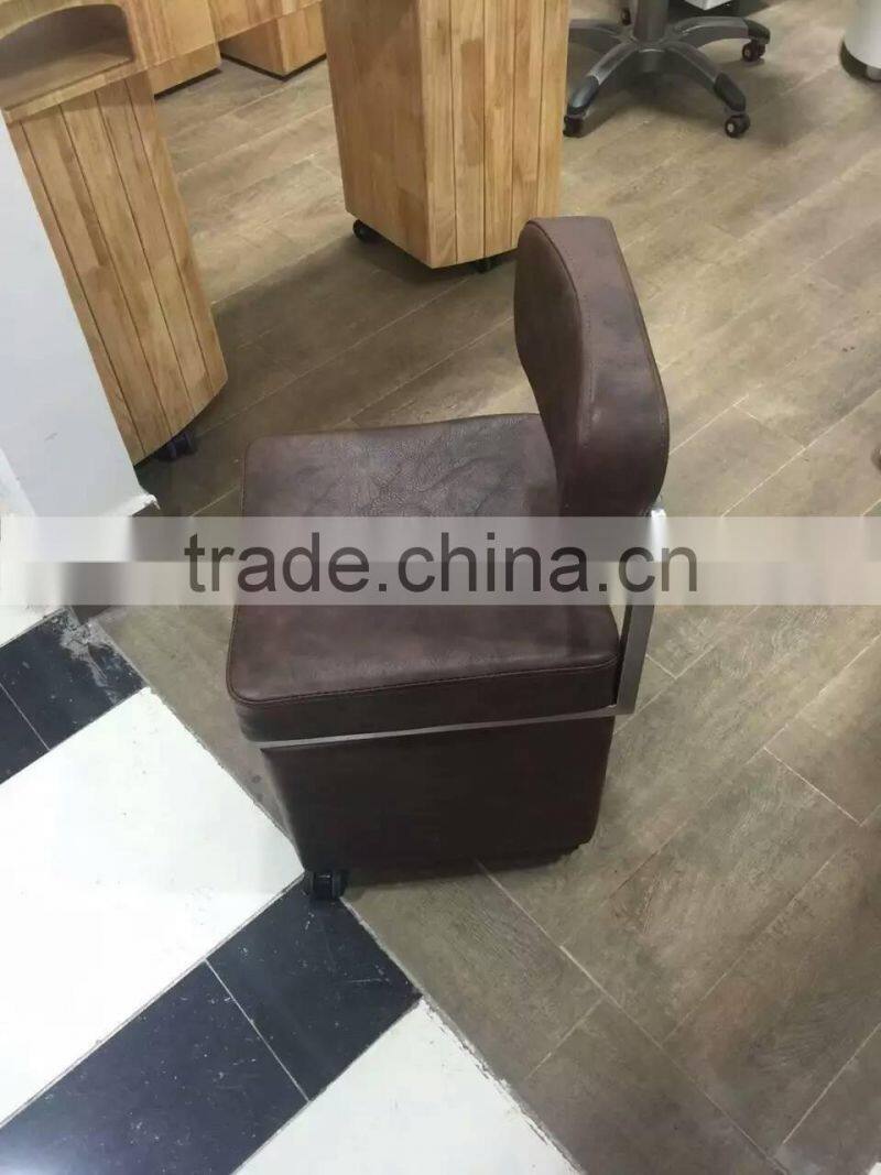 Potable movable Ottoman stool chair with wheels used salon furniture TKN-3HB38B