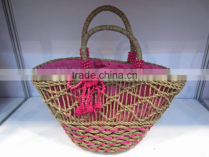 natural seagrass handmade fashion hand bag