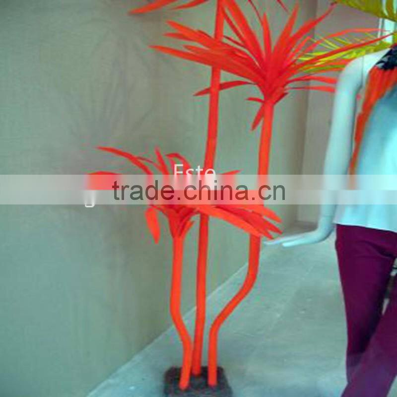 indoor|outdoor artificial green flashing LED lighted up artificial plant Date palm trees with bark