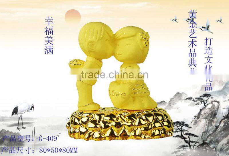 24k gold plated love baby Figurines decoration