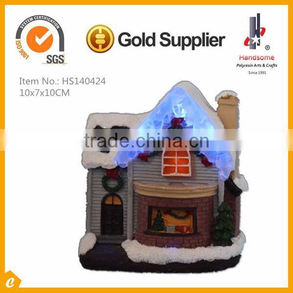 4" resin lightweight fiber optic christmas village houses