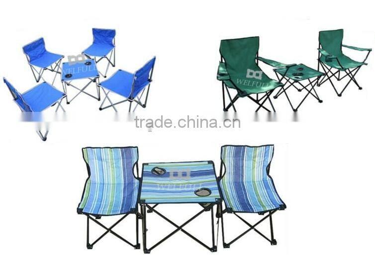 Small portable outdoor table and chair set for fishing