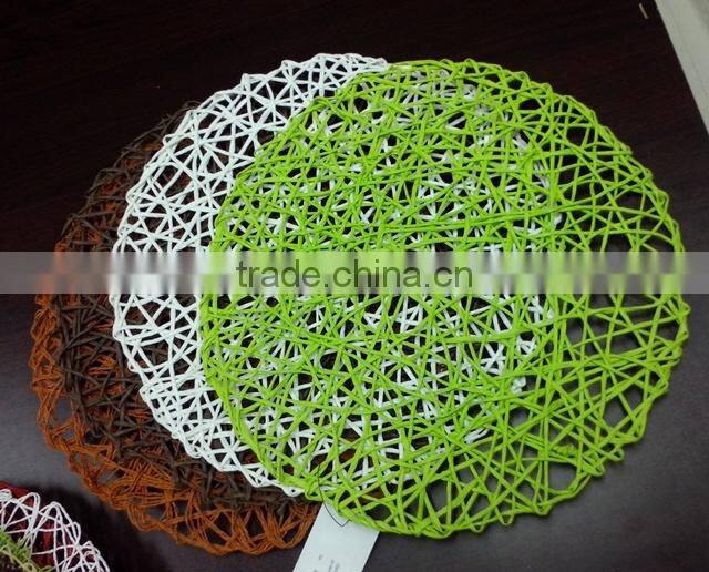 Round woven recycled paper placemats