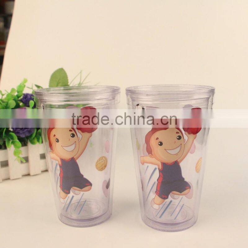 food grade material PS party glass with straw for promotional