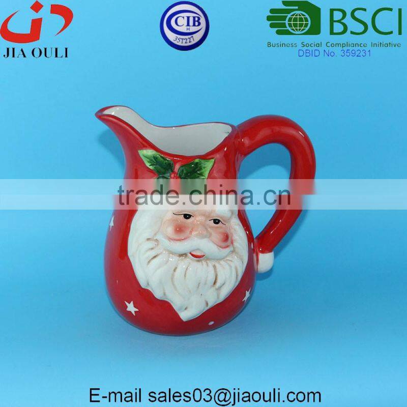 Christmas decorations Ceramic Santa Claus basketfor candy