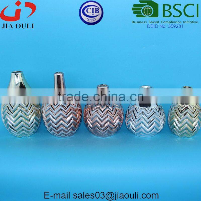 For Mail order Gold/copper/silver electroplated Ceramic Vase Set home decorative gifts