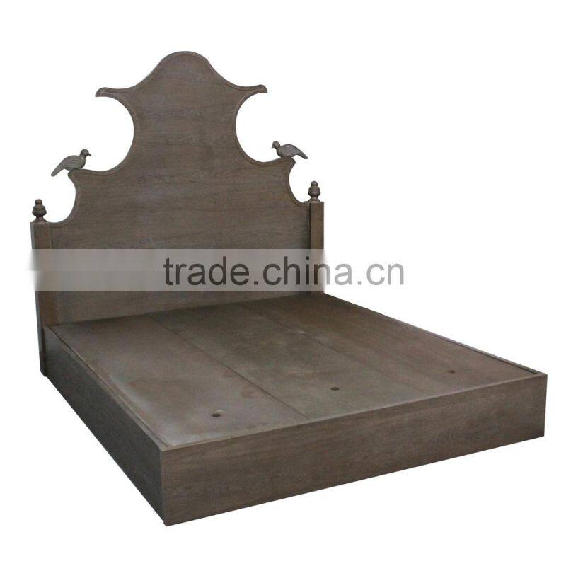 Luxury French Style Bedroom Beside Table Solid Ash Wood Nightstand For Hotel