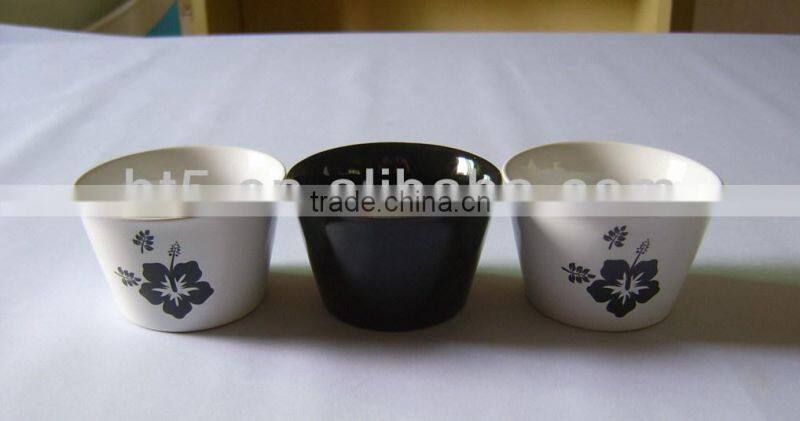 Set of 3 flower decal ceramic cup set tray,snack tray