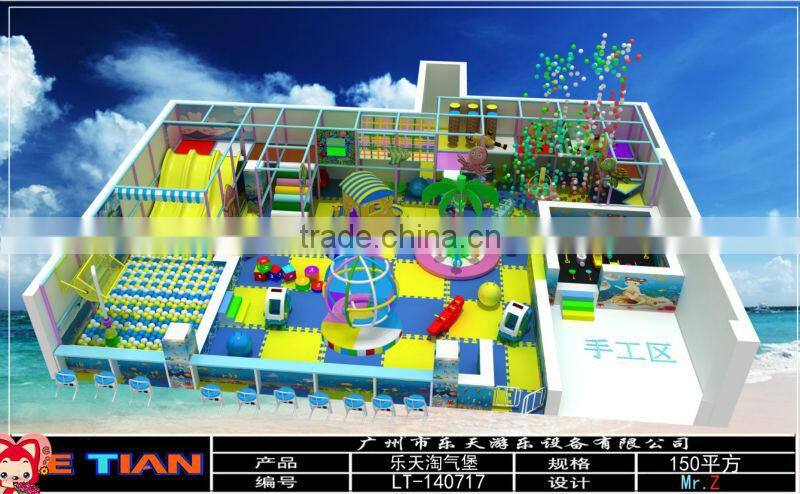 LETIAN Factory Naughty Castle Ocean Theme Children Indoor Soft Playground Equipment Toys Price