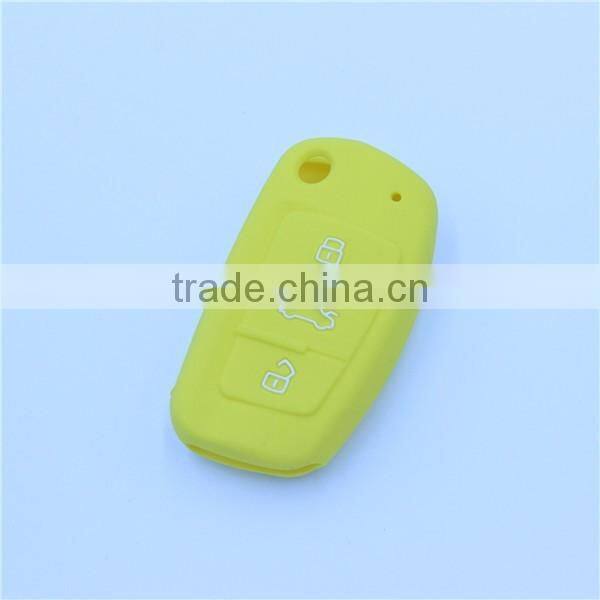 for audi fold 3 buttons keys silicone remtoe key holder, silicone car key case