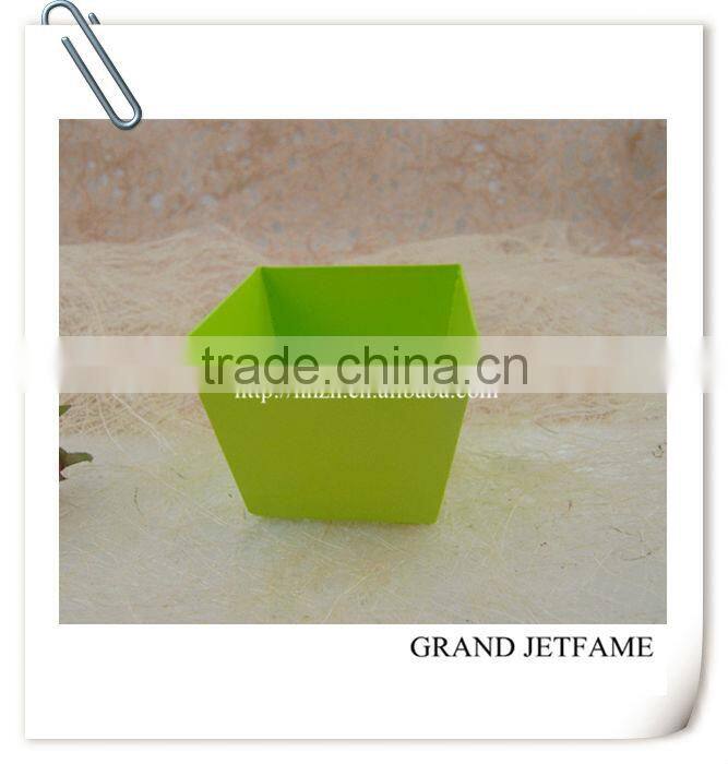 home decoration fashion green square iron candle holder