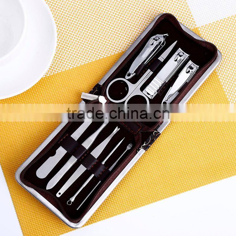 CBF02 OEM factory price newly 9 pcs stainless steel nail manicure sets