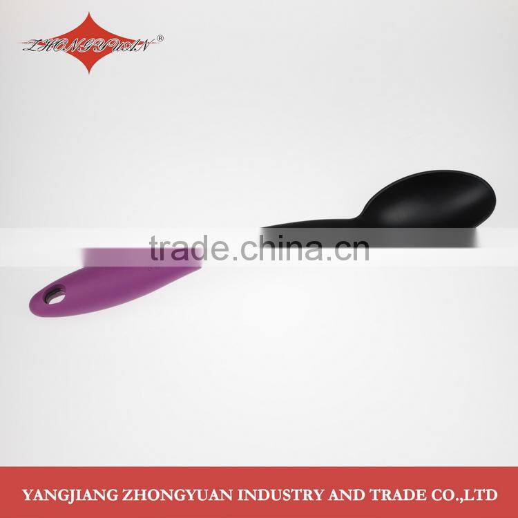 2014 high quality kitchenware plastic slotted spoon nylon kitchen utensils