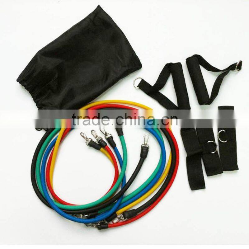 Top Exercise Resistance Tube Band Set (5 levels )with foam handle ,Strap ,Carry bag