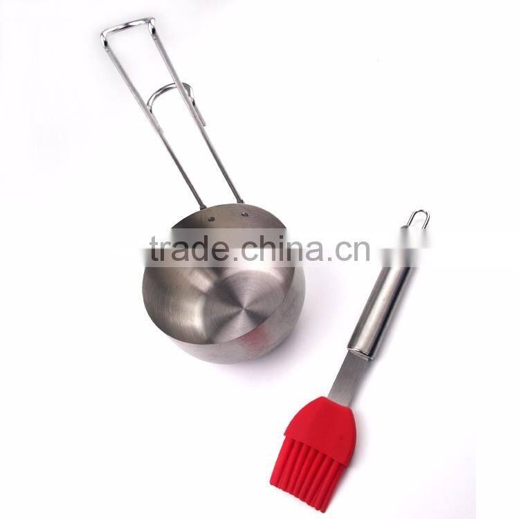 High Quality Bbq Sauce Pot with silicone Basting Brush