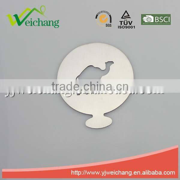 WCTS403 Durable Stainless Steel Cappuccino Coffee Art coffee stencils camel shape coffee stencil, food grade