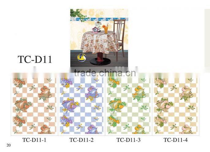 2016 Designed Printed PVC table cover cloth with falannel back