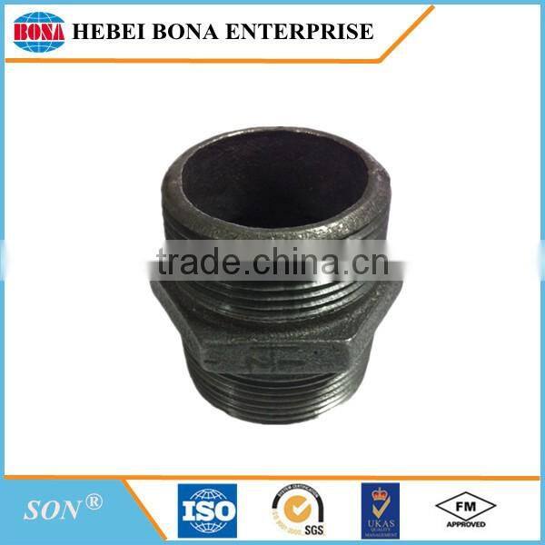 SON Brand Male Black Malleable Iron Pipe Fitting Nipple