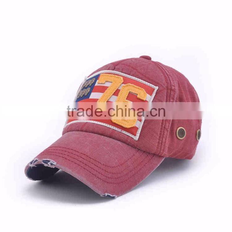 2016 100% cotton custom distressed washed caps and hats