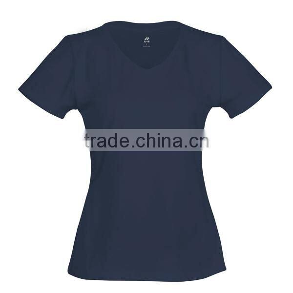 red color v-neck collar t-shirt
