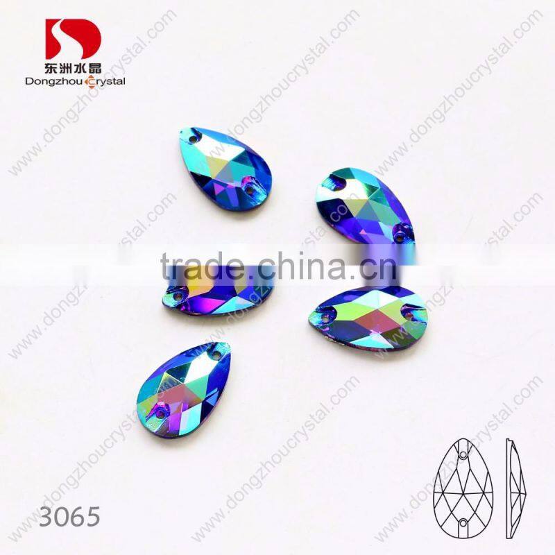 Drop shape 280AB color sew on crystals,flat back k5 crystal stones, decoration rhinestones